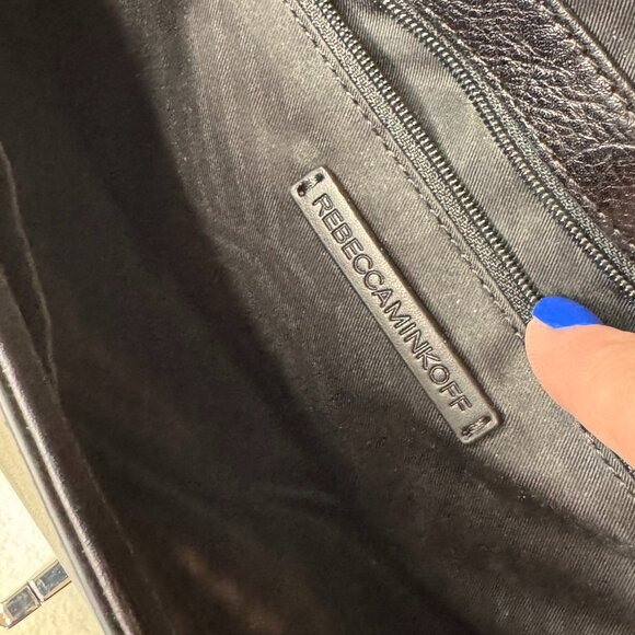 REBECCA MINKOFF Black Iridescent Leather Handbag - Picture 11 of 13